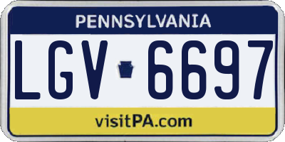 PA license plate LGV6697