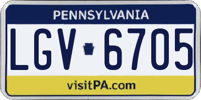 PA license plate LGV6705