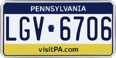 PA license plate LGV6706