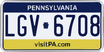 PA license plate LGV6708