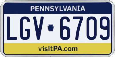 PA license plate LGV6709
