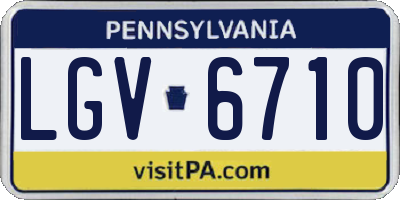 PA license plate LGV6710