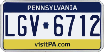 PA license plate LGV6712