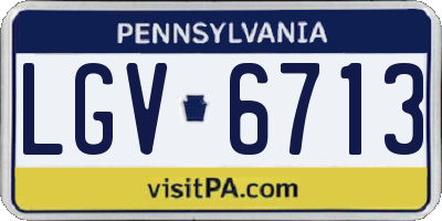 PA license plate LGV6713