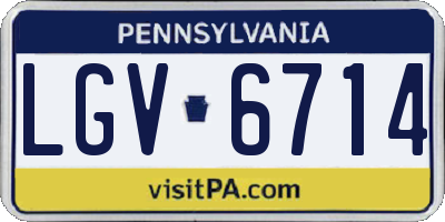 PA license plate LGV6714