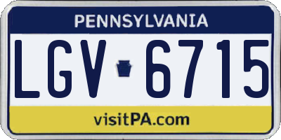 PA license plate LGV6715