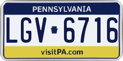 PA license plate LGV6716