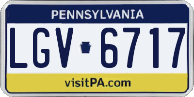 PA license plate LGV6717