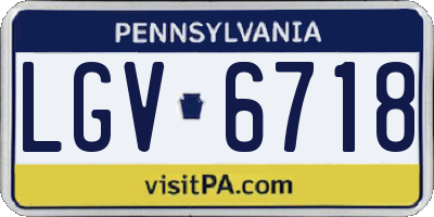 PA license plate LGV6718