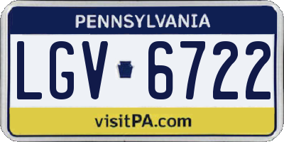 PA license plate LGV6722
