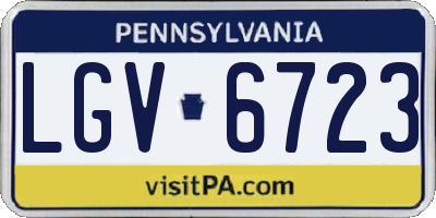 PA license plate LGV6723