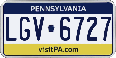 PA license plate LGV6727