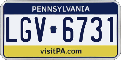 PA license plate LGV6731