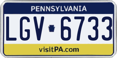 PA license plate LGV6733