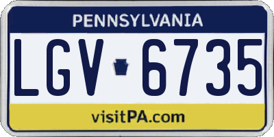 PA license plate LGV6735