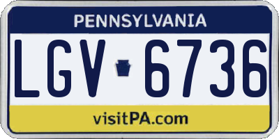 PA license plate LGV6736