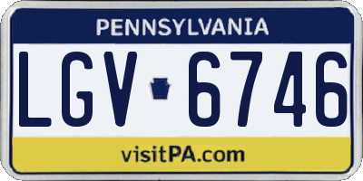 PA license plate LGV6746