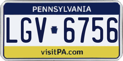 PA license plate LGV6756