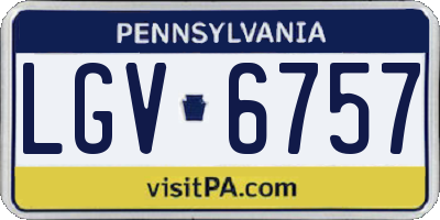 PA license plate LGV6757