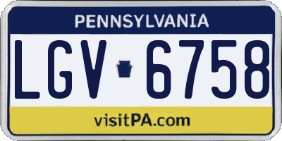 PA license plate LGV6758