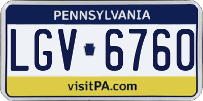 PA license plate LGV6760