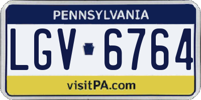 PA license plate LGV6764
