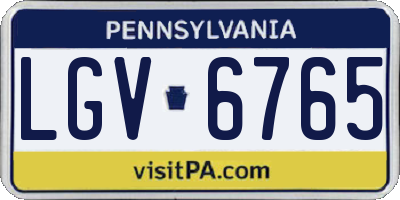 PA license plate LGV6765