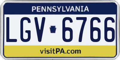 PA license plate LGV6766