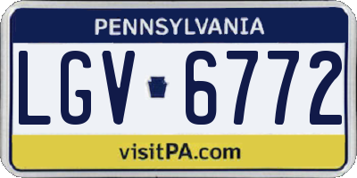 PA license plate LGV6772