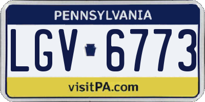 PA license plate LGV6773