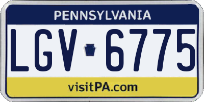 PA license plate LGV6775