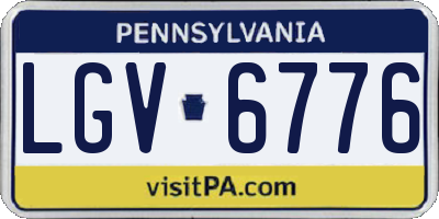 PA license plate LGV6776