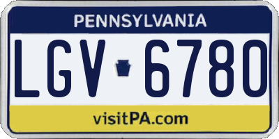 PA license plate LGV6780