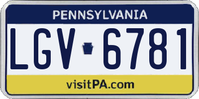 PA license plate LGV6781
