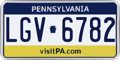 PA license plate LGV6782