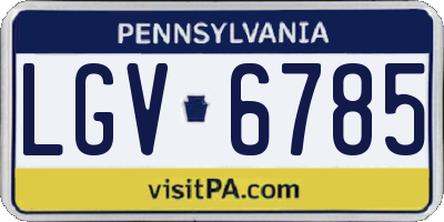 PA license plate LGV6785