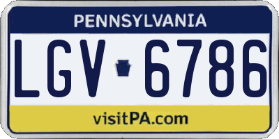 PA license plate LGV6786