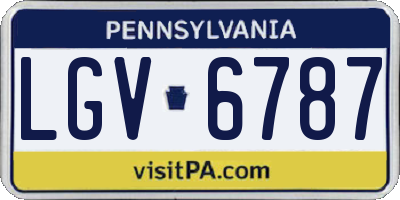 PA license plate LGV6787