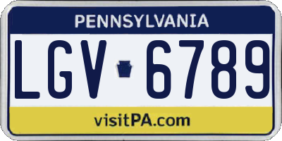 PA license plate LGV6789