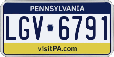 PA license plate LGV6791