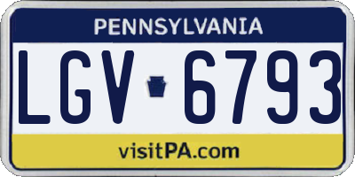 PA license plate LGV6793