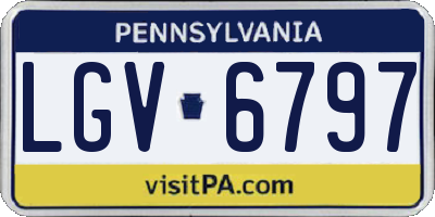 PA license plate LGV6797