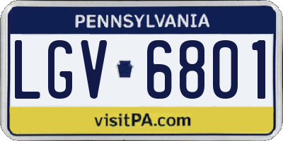 PA license plate LGV6801