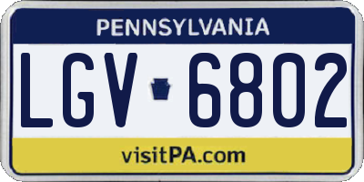 PA license plate LGV6802
