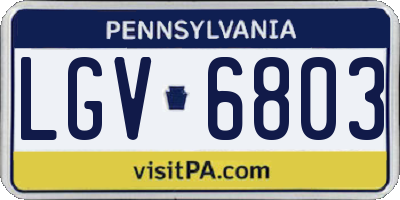PA license plate LGV6803