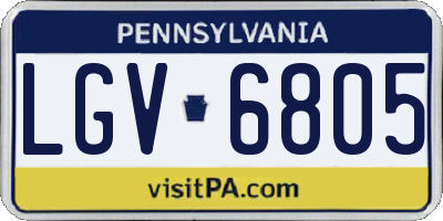 PA license plate LGV6805