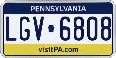 PA license plate LGV6808
