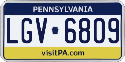 PA license plate LGV6809