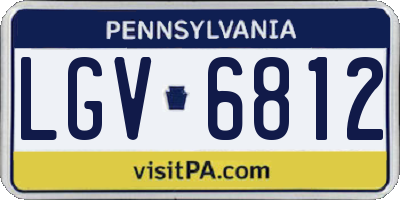 PA license plate LGV6812