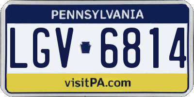 PA license plate LGV6814